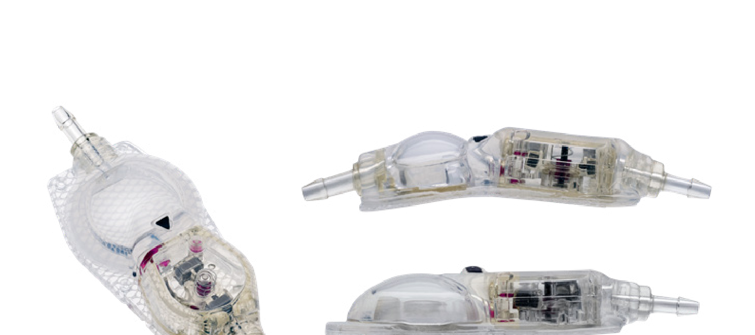 Codman® CERTAS™ Plus — cele trei modele de carcasă: Inline Regular, Inline Small și Right Angle (material Integra)